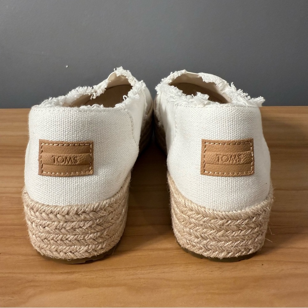 TOMS Valencia Platform Slip-On white sz 8 - Picture 3 of 7